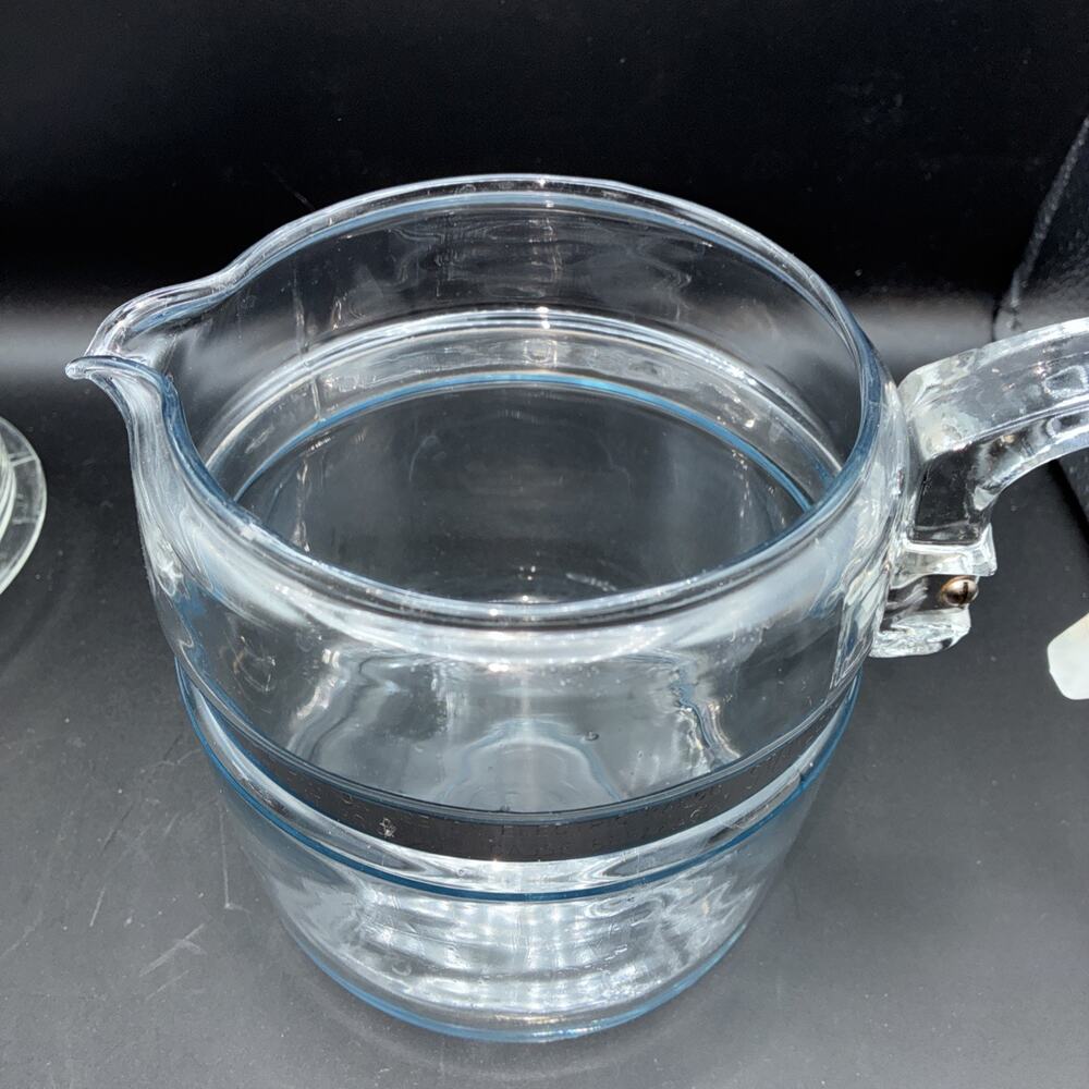 Vintage Pyrex Flameware Glass Percolator 6 Cup Glass Coffee Pot 7756 Blue Tint - Picture 11 of 16